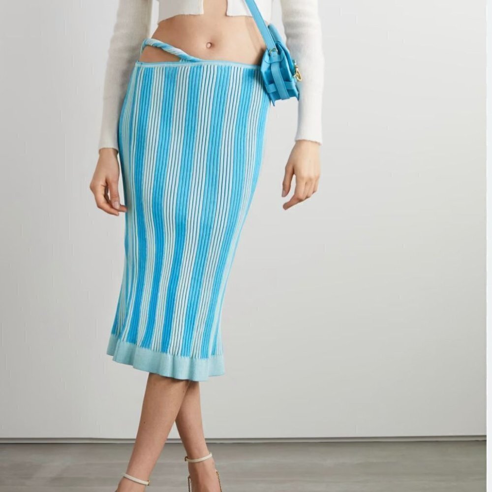 Jacquemus Vertical Stripe Patter Knitted Skirt Size 42 US L